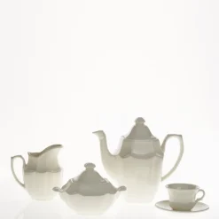 Juego de café de 27 piezas colección Ochavada Blanca