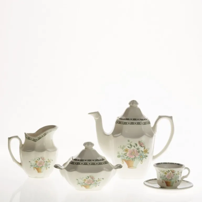 Juego de café de 15 piezas colección Canasto Floral