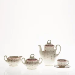 Juego de café de 15 piezas colección Flor de Lis Rosa