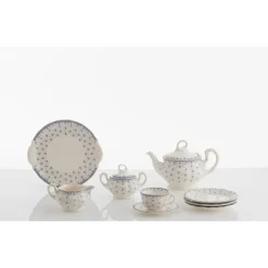 Juego de té de 40 piezas colección Flor de Lis Azul