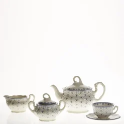 Juego de té de 27 piezas colección Flor de Lis Azul