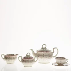 Juego de té de 27 piezas colección Flor de Lis Rosa