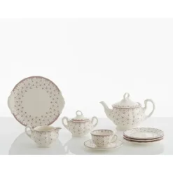 Juego de té de 40 piezas colección Flor de Lis Rosa