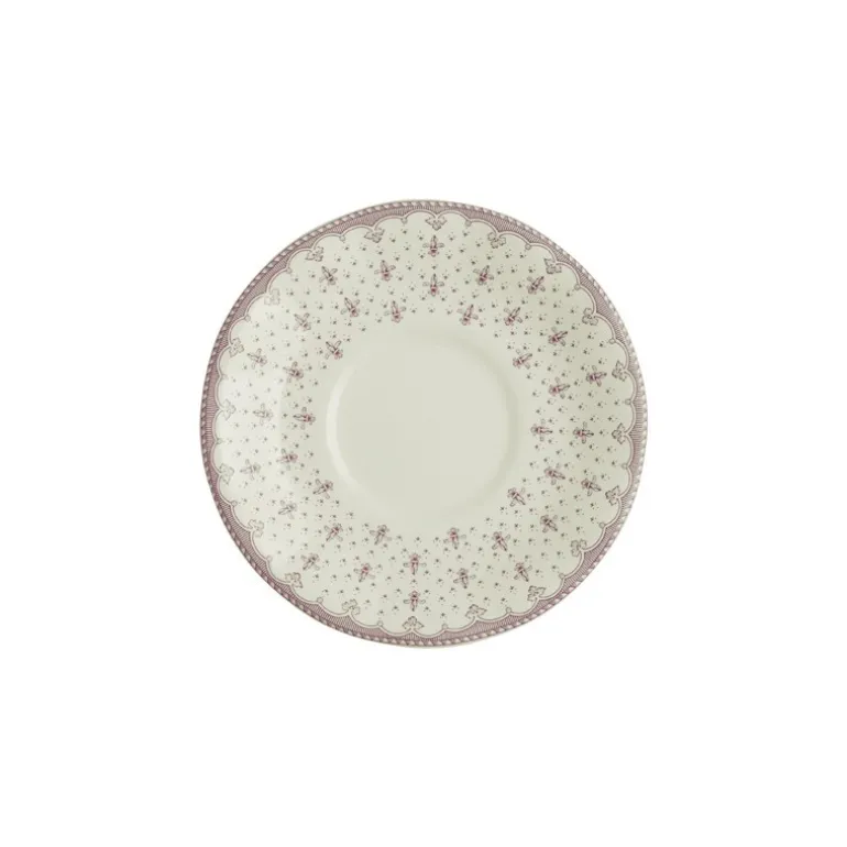 Platillo de consomé-desayuno colección Flor de Lis Rosa