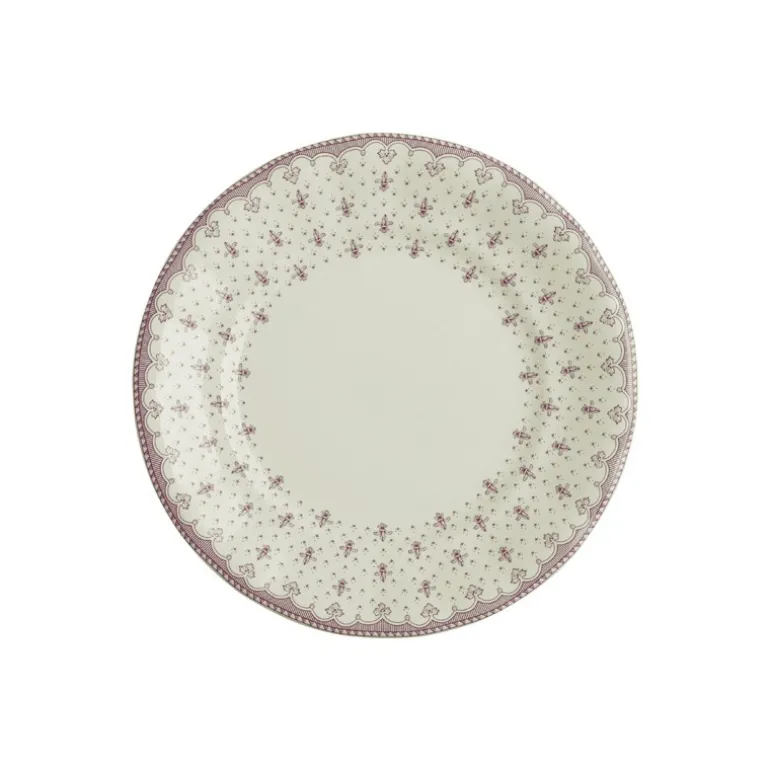 Plato de postre colección Flor de Lis Rosa