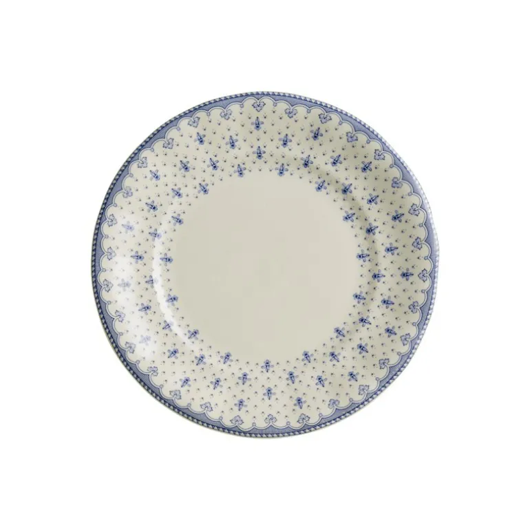 Plato de postre colección Flor de Lis Azul