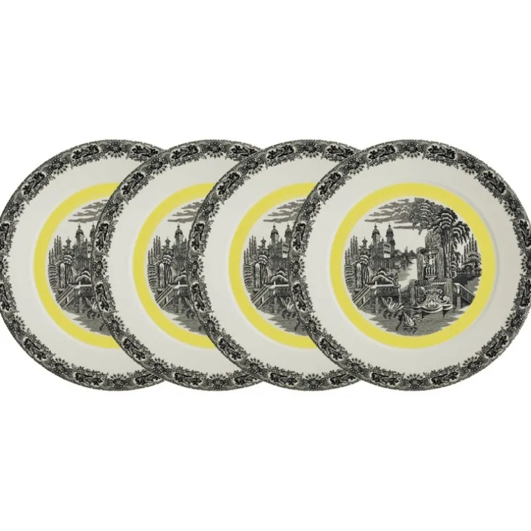Set de 4 bajo-platos colección Negro Vistas Yellow by Aaron Stewart