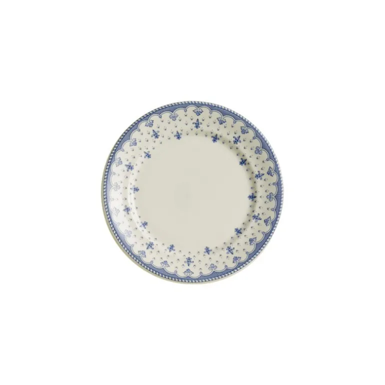Set de 4 platos de pan colección Flor de Lis Azul
