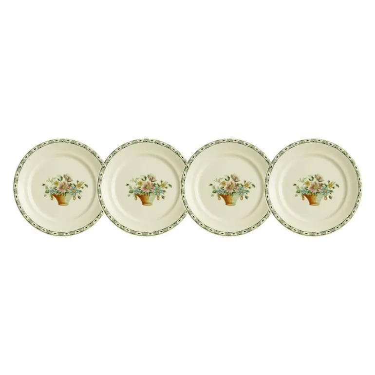 Set de 4 platos de pan colección Canasto Floral