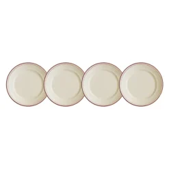 Set de 4 platos de pan colección Basic Line Red