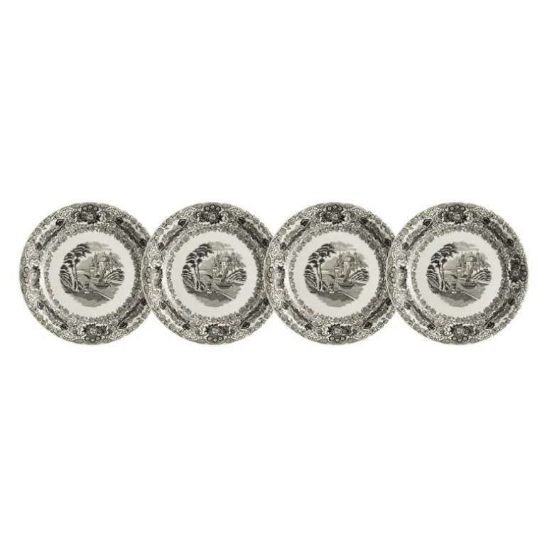 Set de 4 platos de pan colección Negro Vistas