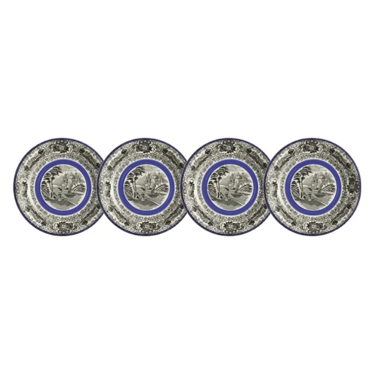 Set de 4 platos de pan colección Negro Vistas Blue by Aaron Stewart