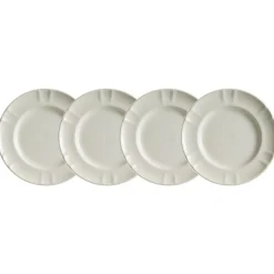 Set de 4 platos de postre colección Imperio Blanca