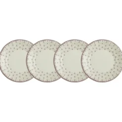 Set de 4 platos de postre colección Flor de Lis Rosa