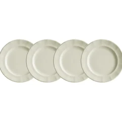 Set de 4 platos de postre colección Ochavada Blanca