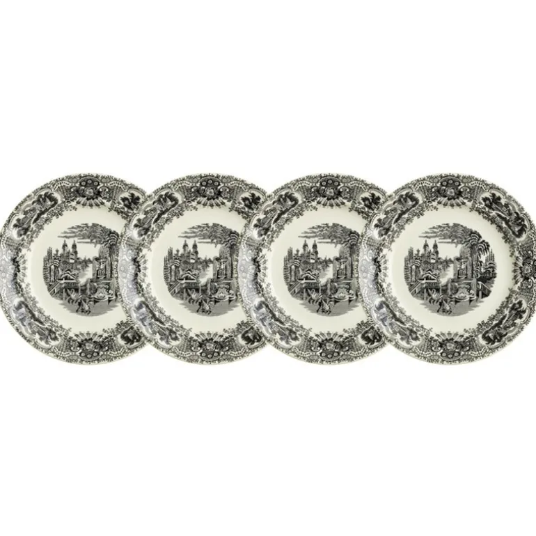 Set de 4 platos de postre colección Negro Vistas