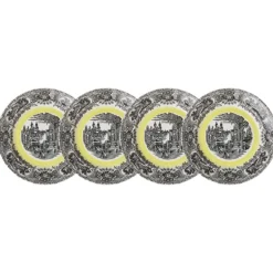 Set de 4 platos de postre colección Negro Vistas Yellow by Aaron Stewart