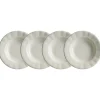 Set de 4 platos hondos colección Aurora Blanca