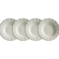 Set de 4 platos hondos colección Aurora Blanca
