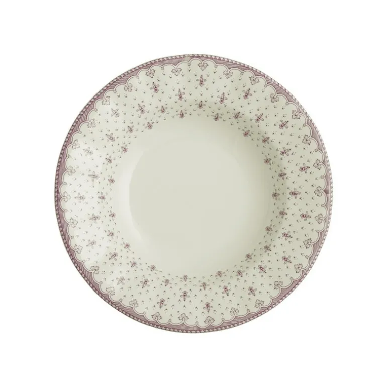 Set de 4 platos hondos colección Flor de Lis Rosa