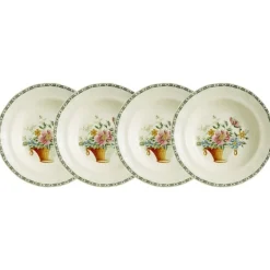Set de 4 platos hondos colección Canasto Floral
