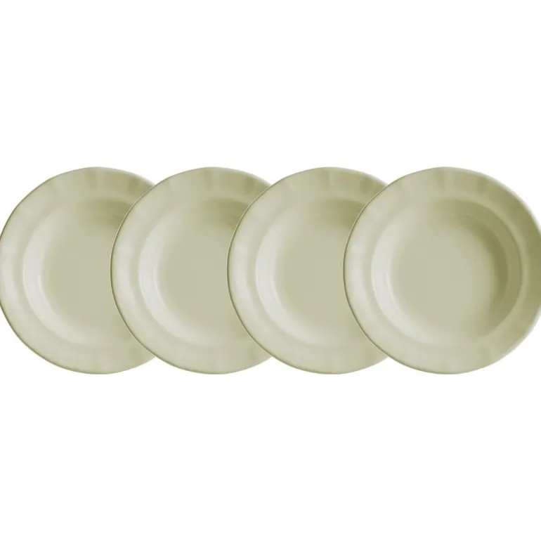 Set de 4 platos hondos colección Ochavada Blanca