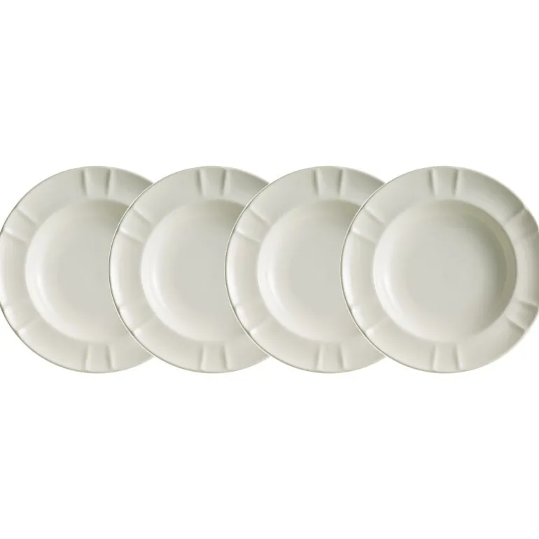 Set de 4 platos hondos colección Imperio Blanca