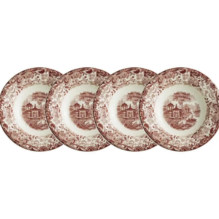 Set de 4 platos hondos colección 202 Rosa