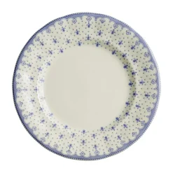 Set de 4 platos llanos 28 cm colección Flor de Lis Azul