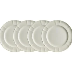 Set de 4 platos llanos 28 cm colección Imperio Blanca