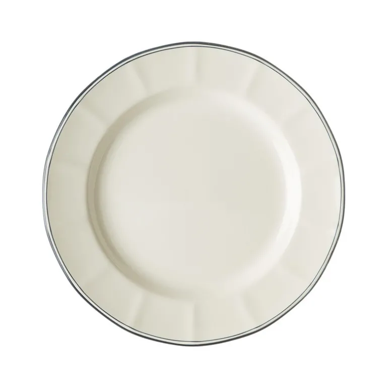 Set de 4 platos llanos colección Basic Line Blue