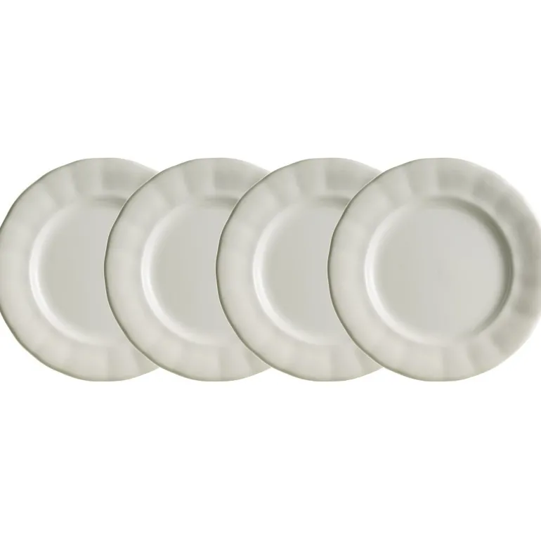 Set de 4 platos llanos colección Aurora Blanca