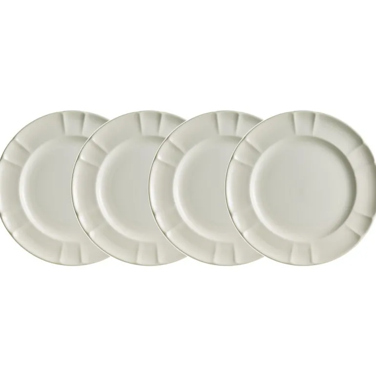 Set de 4 platos llanos colección Imperio Blanca