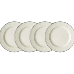 Set de 4 platos llanos colección Basic Line Blue