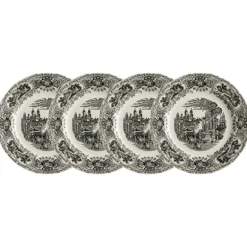 Set de 4 platos llanos colección Negro Vistas