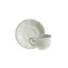 Set de 4 tazas de café con platillos colección Aurora Blanca