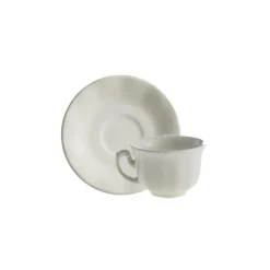 Set de 4 tazas de café con platillos colección Aurora Blanca