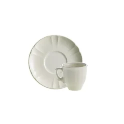 Set de 4 tazas de café con platillos colección Imperio Blanca