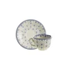 Set de 4 tazas de café con platillos colección Flor de Lis Azul