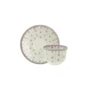 Set de 4 tazas de café con platillos colección Flor de Lis Rosa