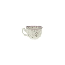 Set de 4 tazas de café con platillos colección Flor de Lis Rosa