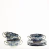 Set de 6 tazas de consomé con platillos colección Ceilán