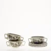 Set de 12 tazas de consomé con platillos colección Atenea