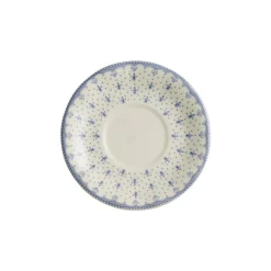 Set de 12 tazas de consomé con platillos colección Flor de Lis Azul