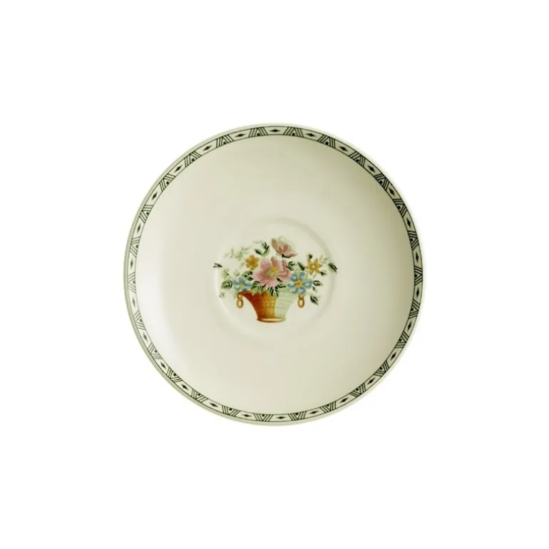 Set de 12 tazas de consomé con platillos colección Canasto Floral