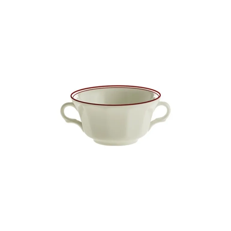 Set de 12 tazas de consomé con platillos colección Basic Line Red