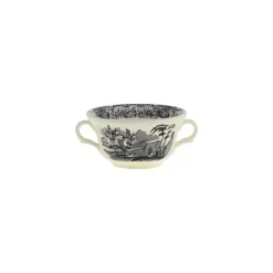 Set de 6 tazas de consomé con platillos colección Negro Vistas