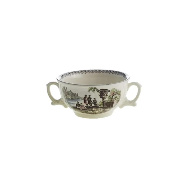 Set de 4 tazas de consomé con platillos colección Atenea