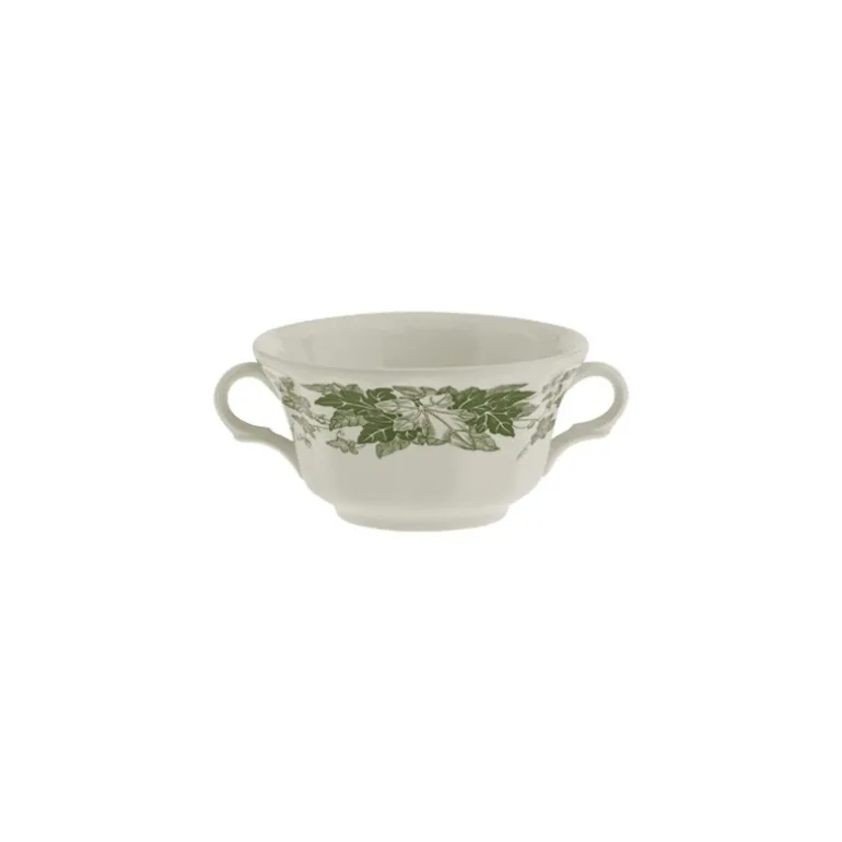 Set de 4 tazas de consomé con platillos colección Yedra