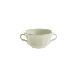 Set de 4 tazas de consomé con platillos colección Ochavada Blanca